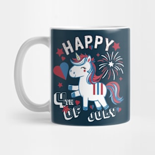 Happy 4th of July With Funny Unicorn Mug